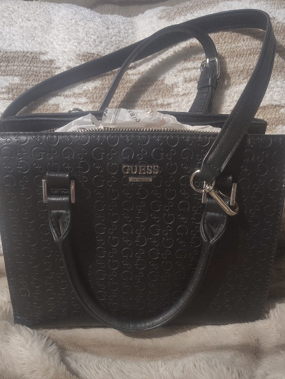 GUESS Black Purse With Long Stap & Hand Strap